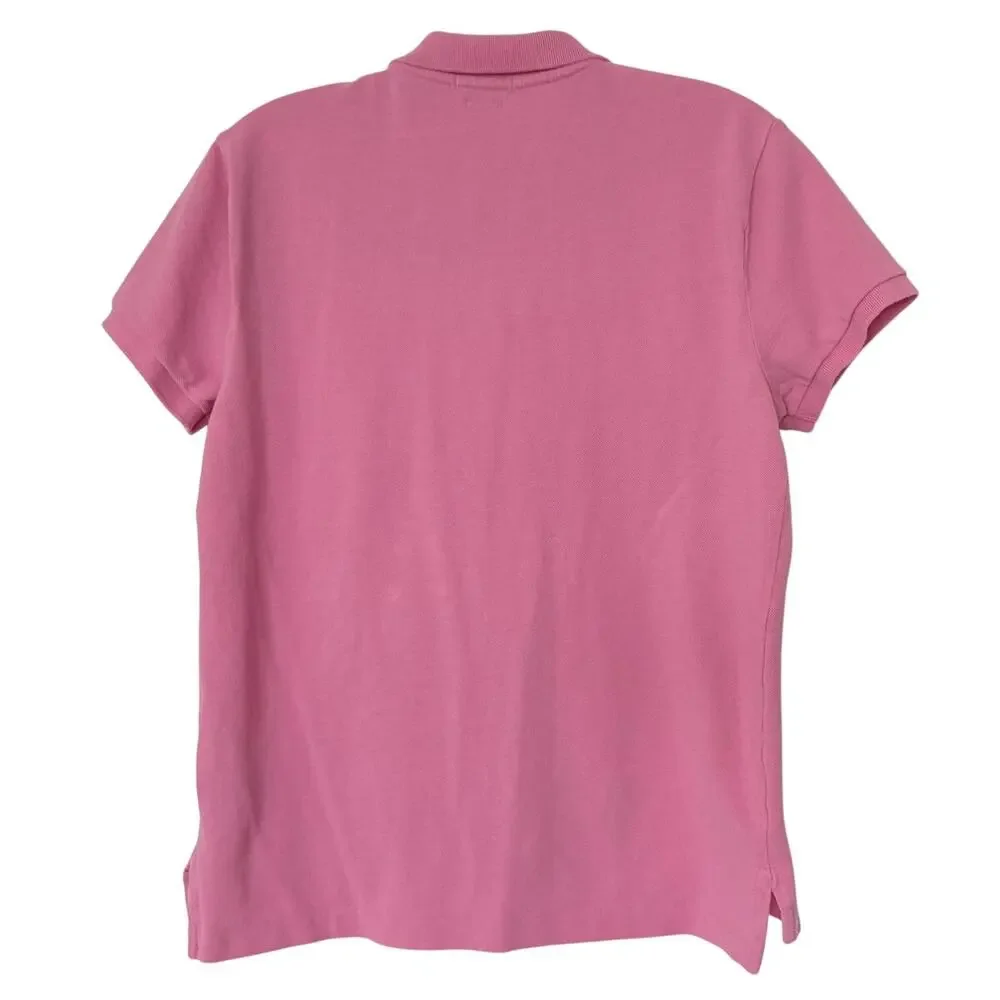 Polo Ralph Lauren Men's Classic Fit Polo Shirt Pink Cotton Size Medium Preppy